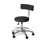 Hydraulic Beauty Stool with Backrest LUX Black