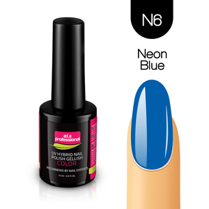UV Hybrid Nail Polish Gellish COLOR No.N6 15ml - NEON BLUE