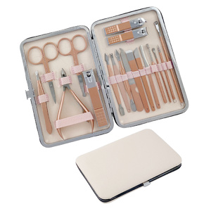 Manicure & Pedicure Tool Kit 18P Rose Pink
