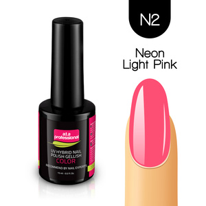 Lakier Hybrydowy UV&LED COLOR a.t.a professional nr N2 15 ml - NEON LIGHT PINK